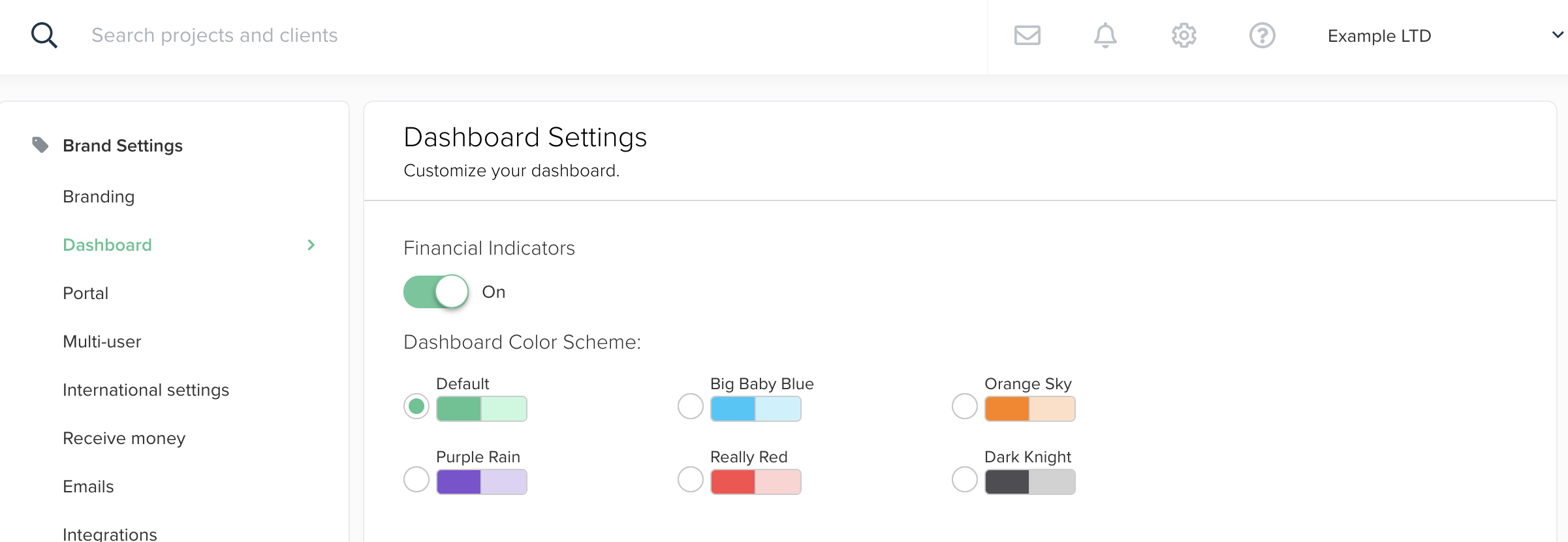 Screenshot dubsado Dashboard settings by Flourish Online Management