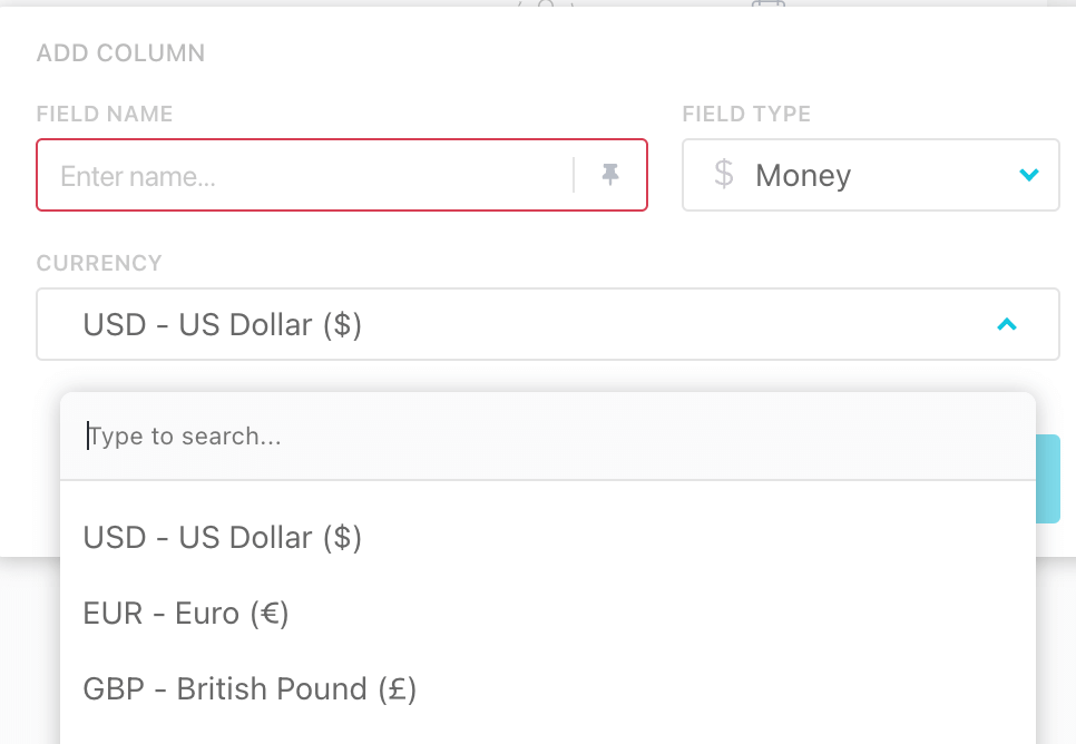 Screenshot of ClickUp about how to create a custom field to record revenue by Flourish Online Management