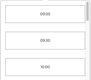 Screenshot Dubsado Scheduler 30 min increments by Flourish Online Management