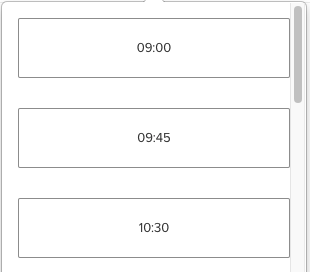 Screenshot Dubsado Scheduler 45 min increments by Flourish Online Management