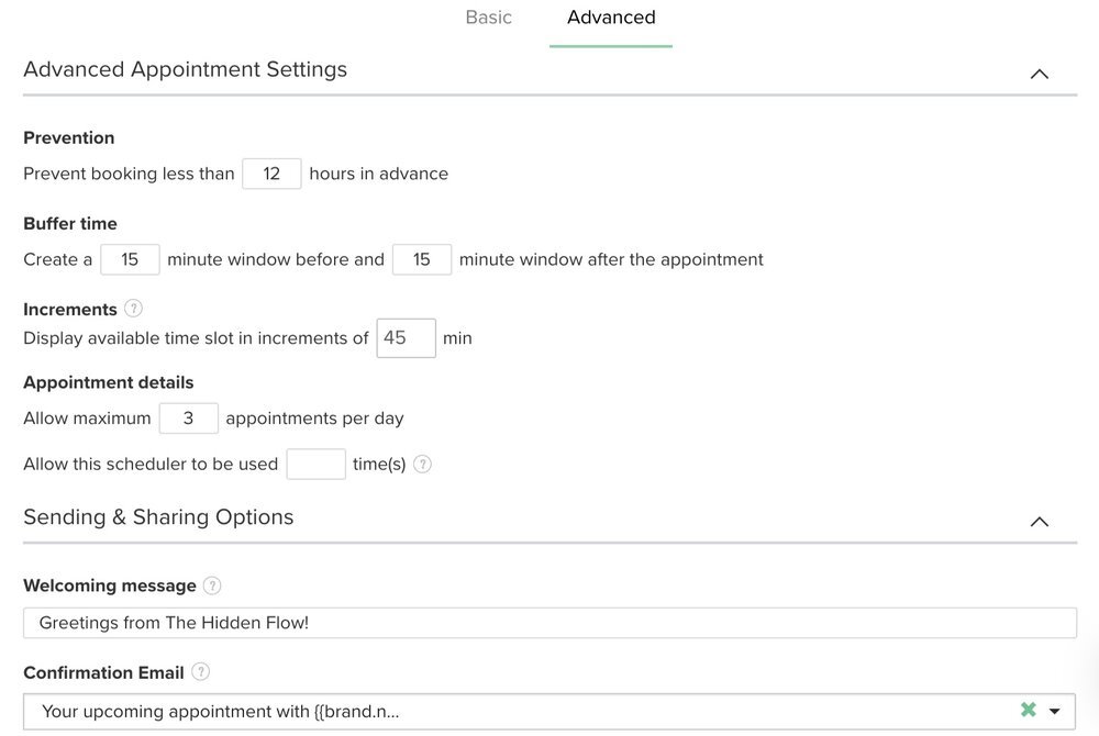 Screenshot Dubsado Scheduler Advanced by Flourish Online Management