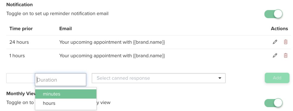 Screenshot Dubsado Scheduler notification fill in by Flourish Online Management