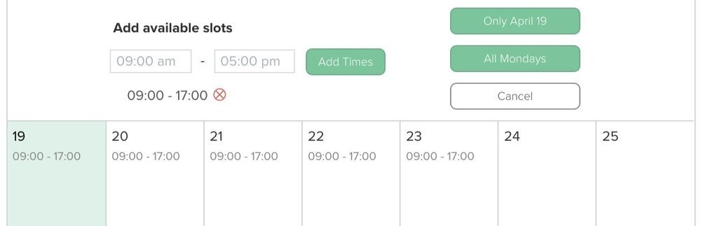 Screenshot Dubsado Scheduler - how to change your availability in a Dubsado Scheduler by Flourish Online Management