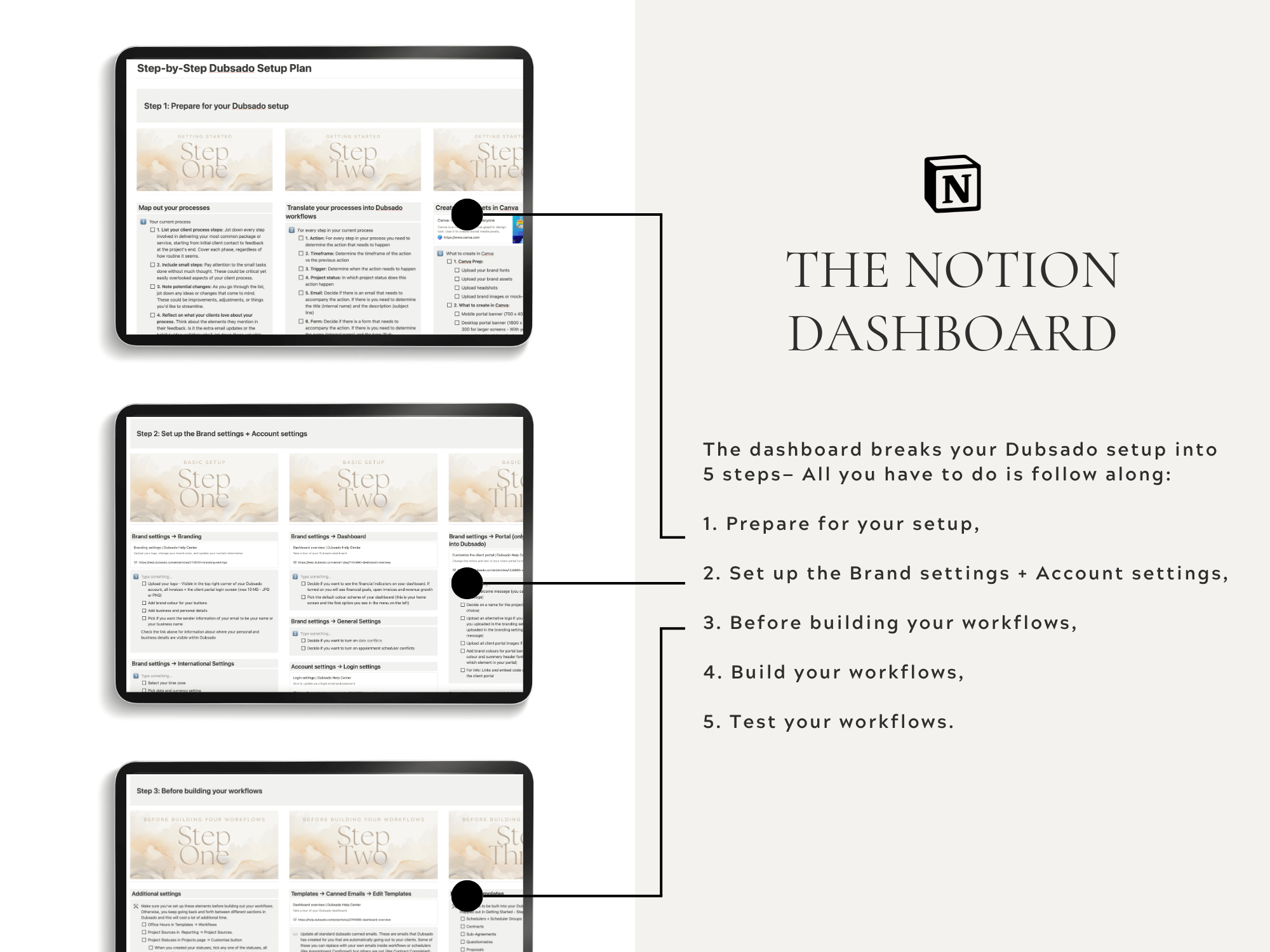 Dubsado Setup Guide in Notion - Product Images - 2 Included